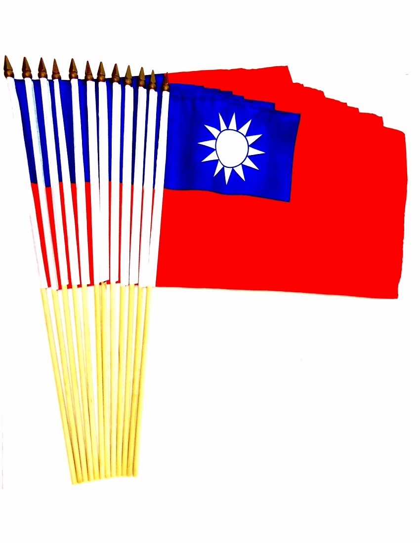 Taiwan 12" x 18" Stick Flags