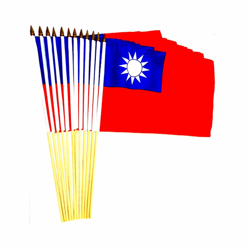 Taiwan 12" x 18" Stick Flags
