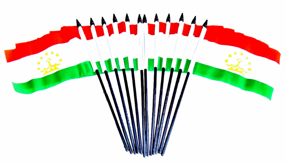 Tajikistan Polyester Table Flags - 12 Per Pack
