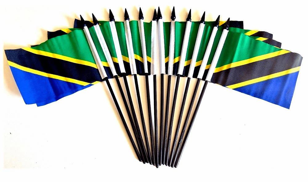 Tanzania Polyester Table Flags - 12 Per Pack