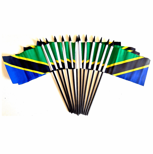 Tanzania Polyester Table Flags - 12 Per Pack