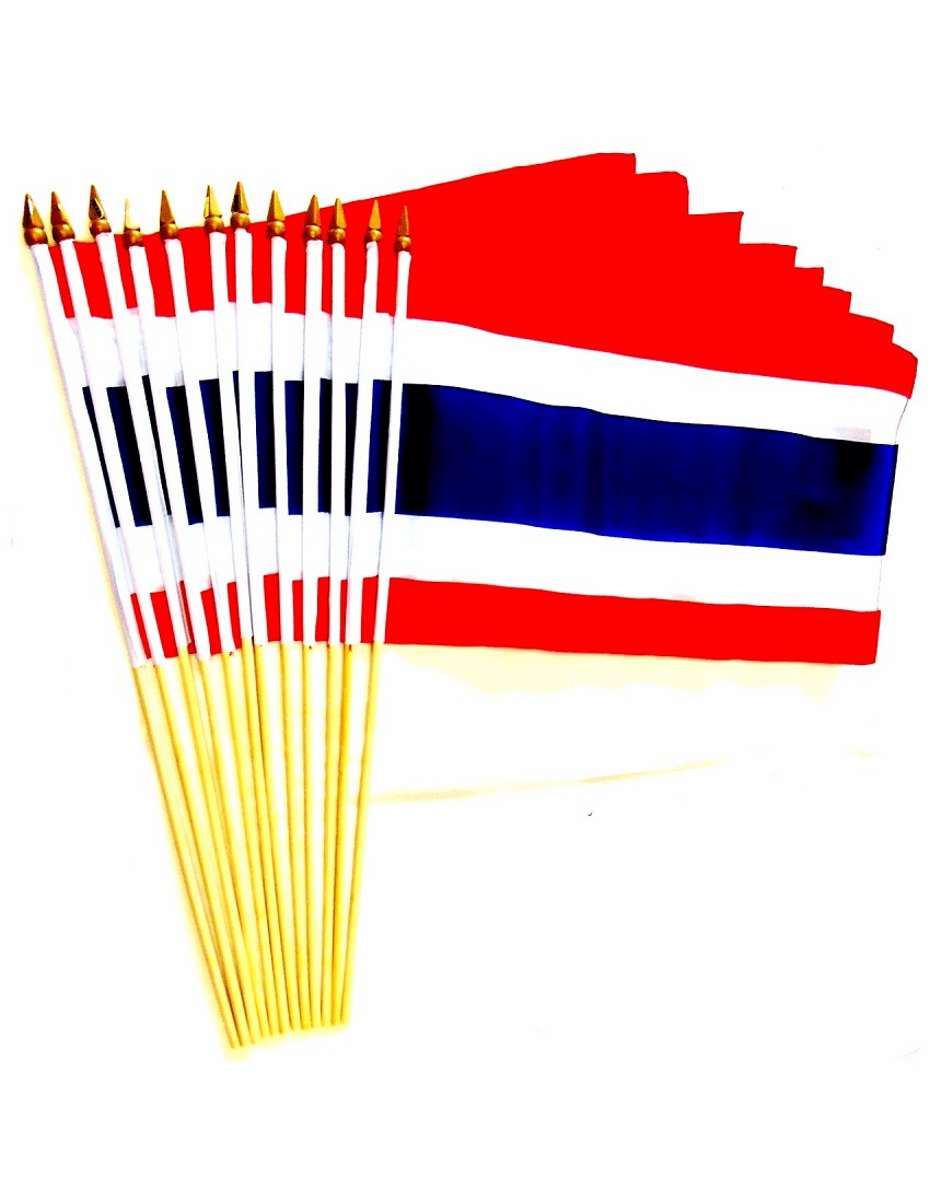 Thailand 12" x 18" Stick Flags