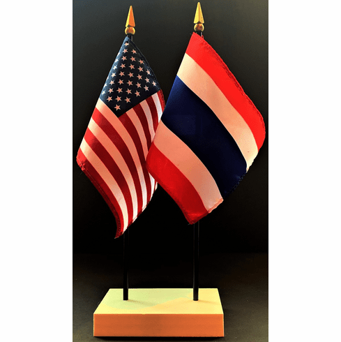 Thailand and US Flag Desk Set