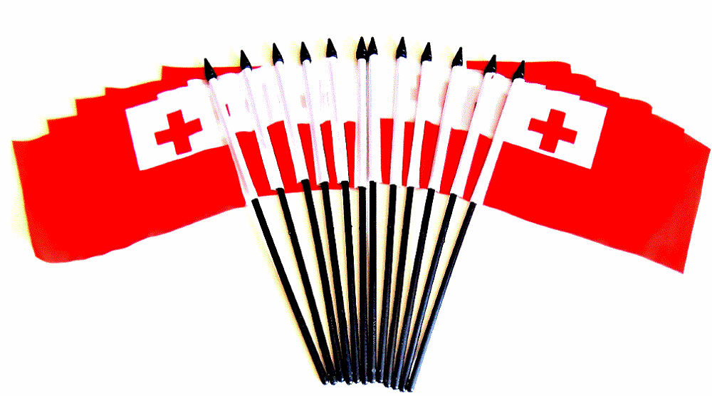 Tonga Polyester Table Flags - 12 pack