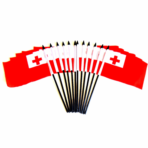 Tonga Polyester Table Flags - 12 pack