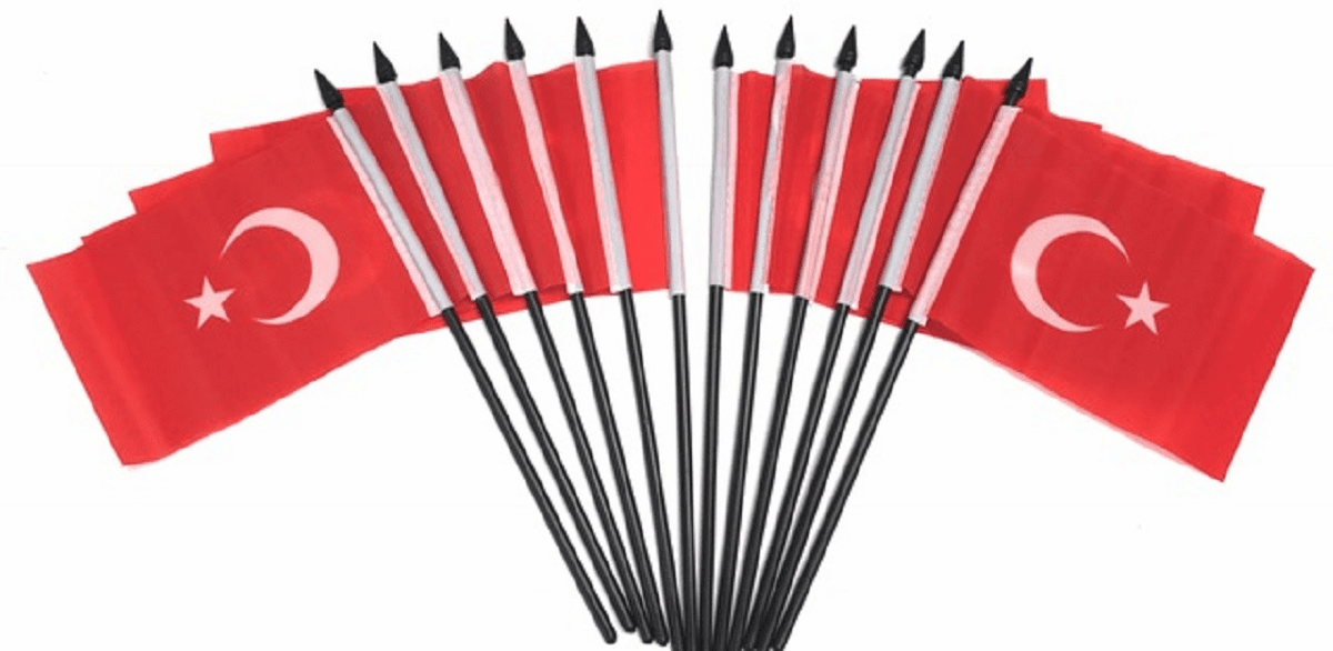 Turkey Polyester Table Flags - 12 per pack