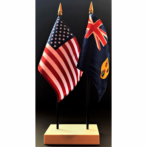 Turks & Caicos and US Flag Desk Set