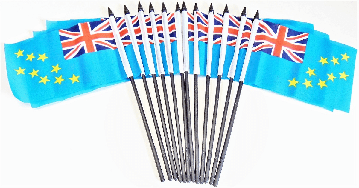 Tuvalu Polyester Table Flags - 12 Per Pack