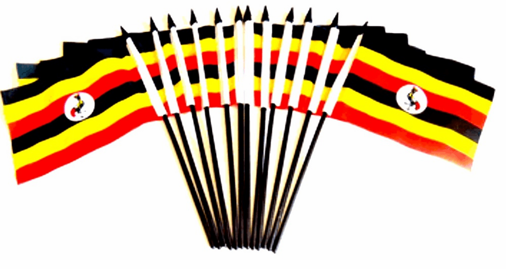 Uganda Polyester Table Flags - 12 Per Pack