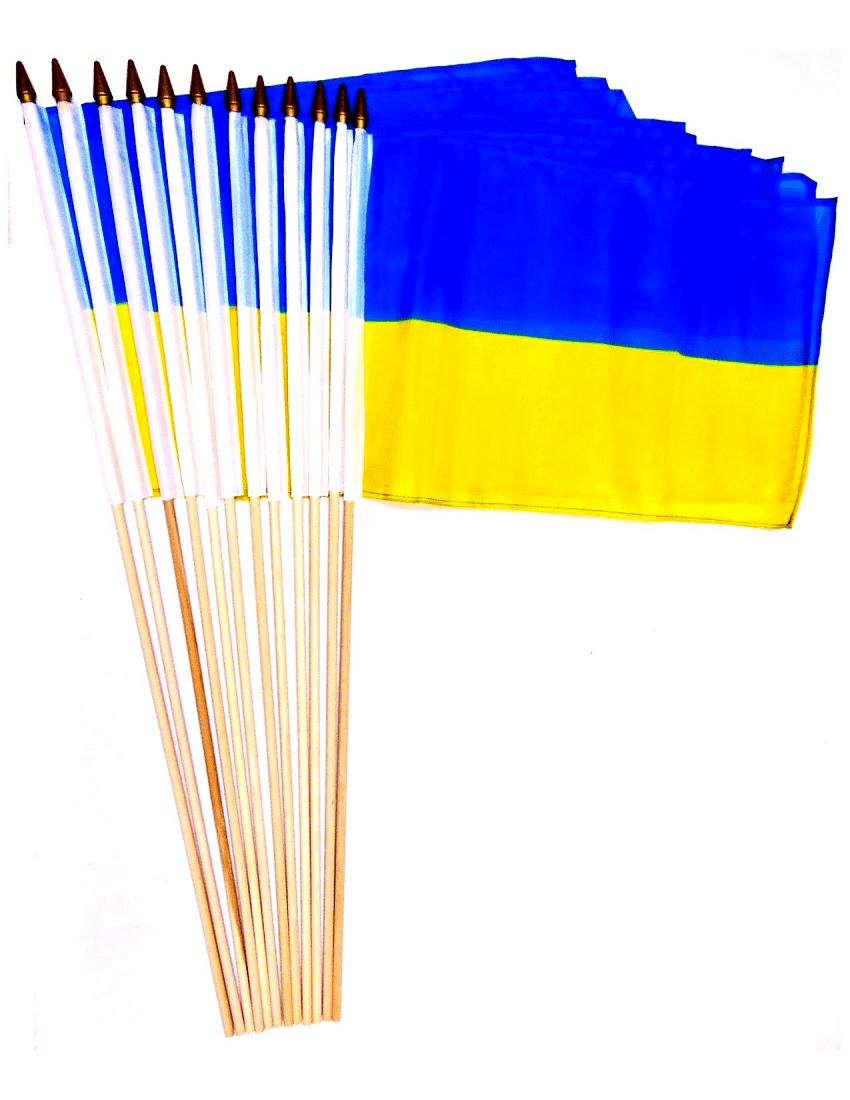 Ukraine 12" x 18" Stick Flags