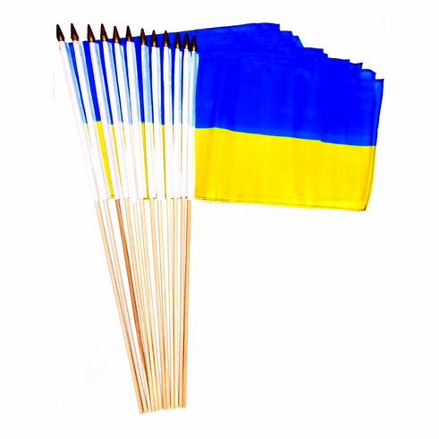 Ukraine 12" x 18" Stick Flags 