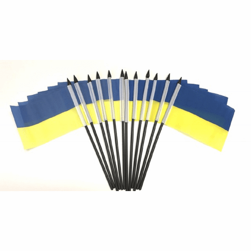 Ukraine Polyester Table Flag - 12 pack