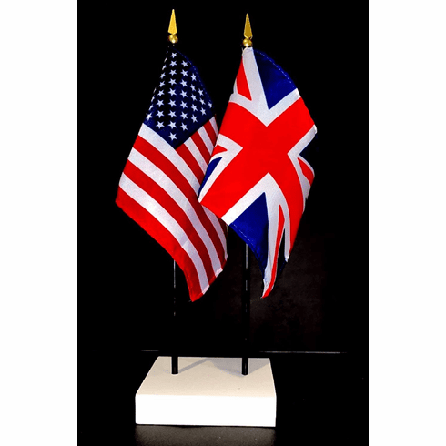 United Kingdom and US Flag Desk Set