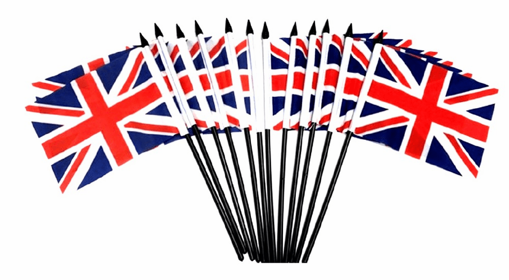 United Kingdom Polyester Table Flags - 12 per pack