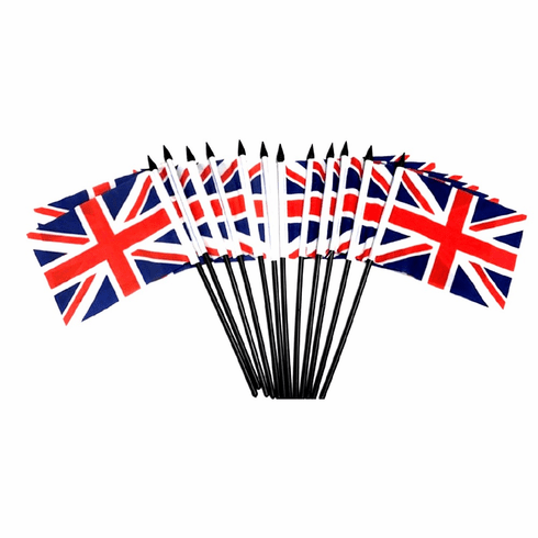 United Kingdom Polyester Table Flags - 12 per pack