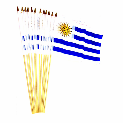 Uruguay 12" x 18" Stick Flags