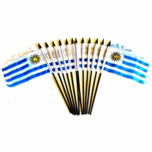 Uruguay Polyester Table Flags - 12 Per Pack