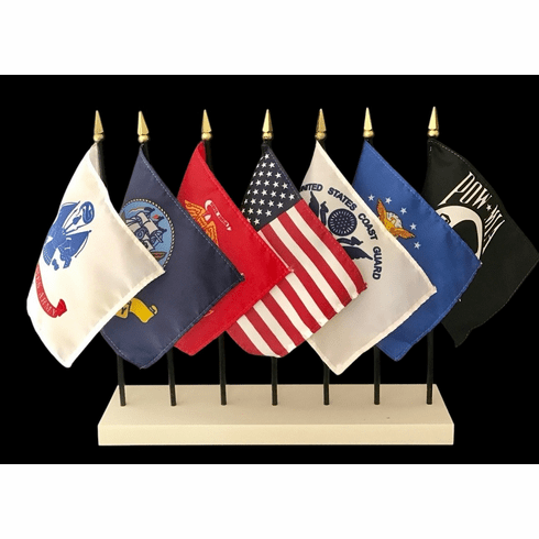 US Military 7 Flag Set with POW/MIA