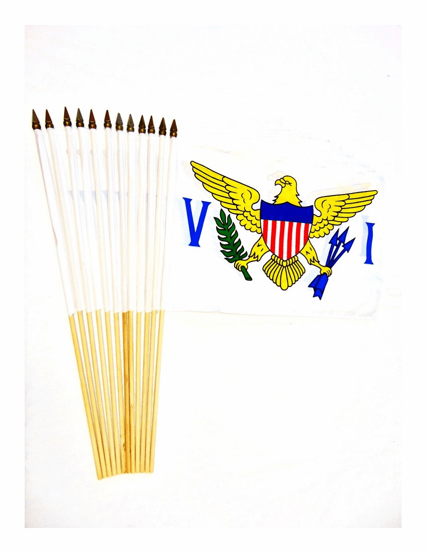US Virgin Islands 12" x 18" Stick Flags