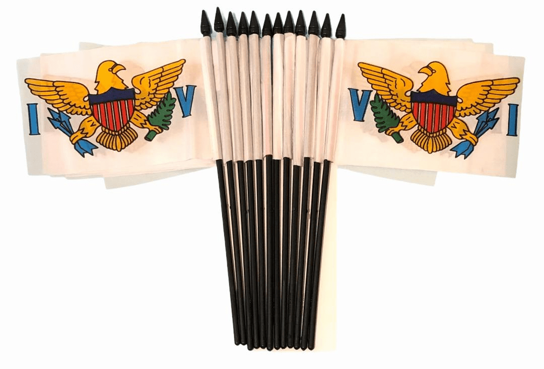 US Virgin Islands Polyester Table Flags - 12 pack