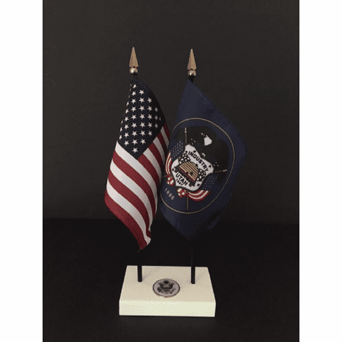 Utah (historic design) and US Flag Executive Desk Set