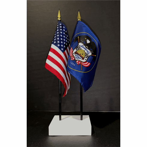 Utah - old Historic design and US Flag Desk Set