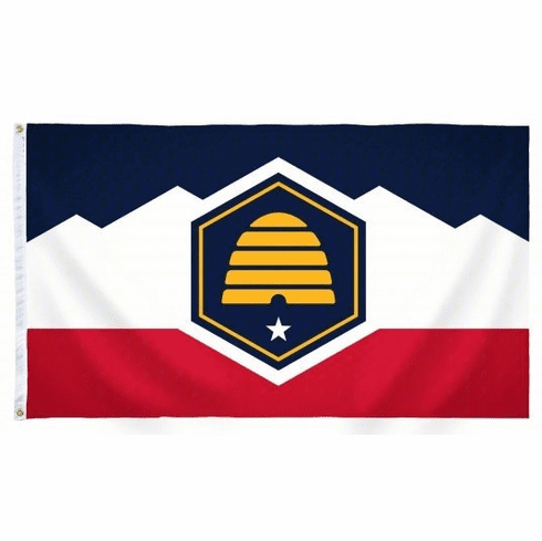 Utah Polyester Flag - 3 X 5 - New Design