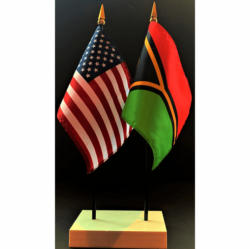 Vanuatu and US Flag Desk Set