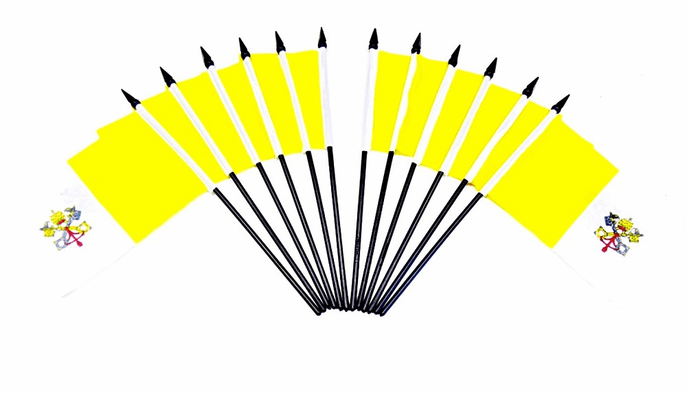 Vatican City Polyester Table Flags - 12 Per Pack