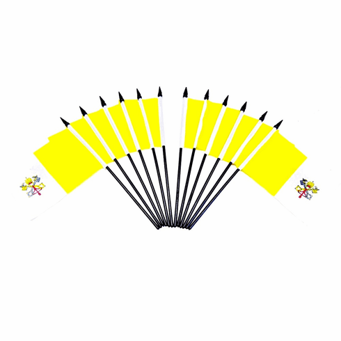 Vatican City Polyester Table Flags - 12 Per Pack