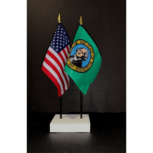 Washington and US Flag Desk Set