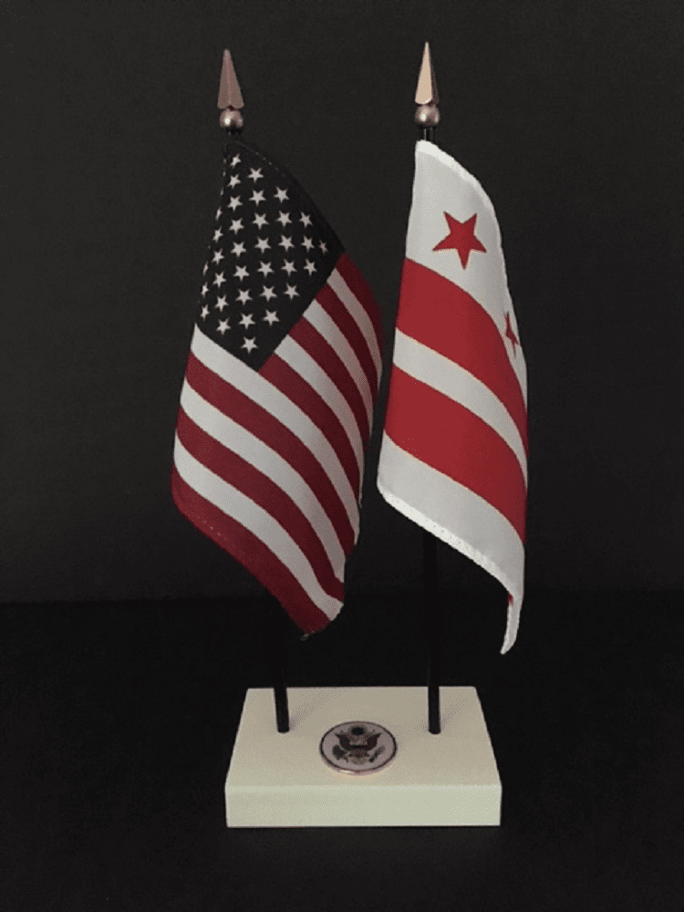 Washington D.C and US Flag Executive Desk Set