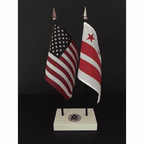 Washington D.C and US Flag Executive Desk Set