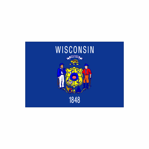 Wisconsin Polyester Flag - 3 X 5