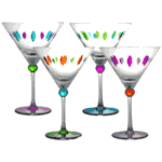 MoMo Panache Carnivale Hand Painted Martini Glasses