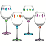 MoMo Panache Carnivale Hand Painted Wine Glasses