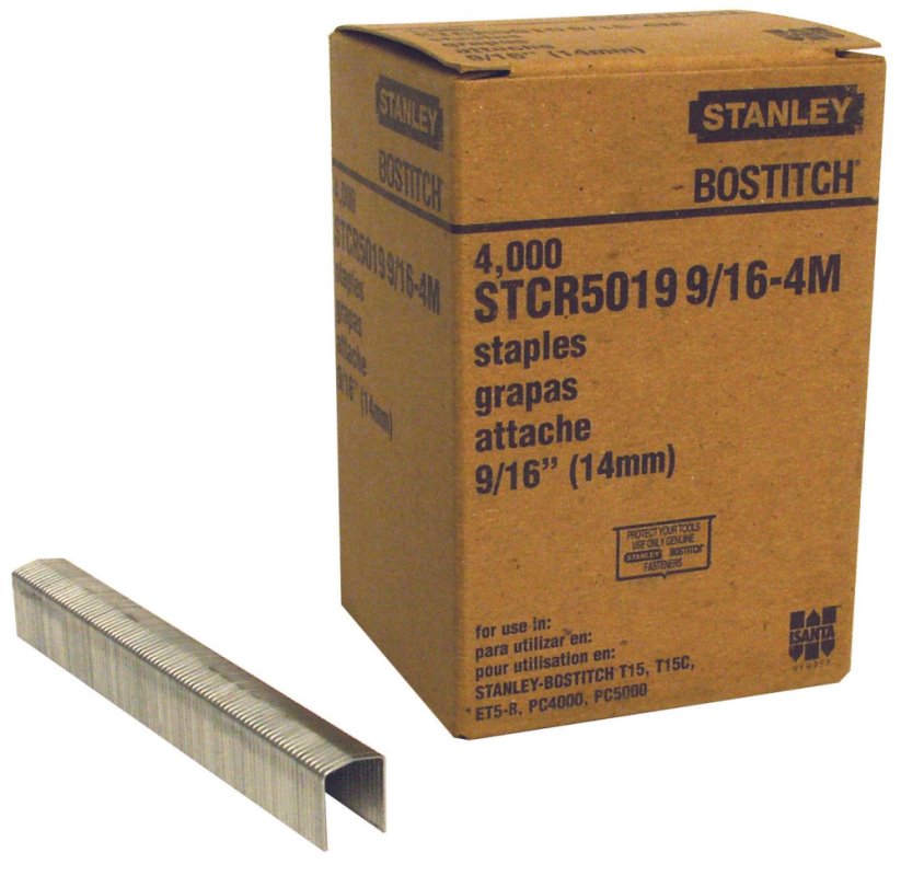Bostitch STCR50199/164 9/16" Staples for Stapling Tackers 4000 Per Box