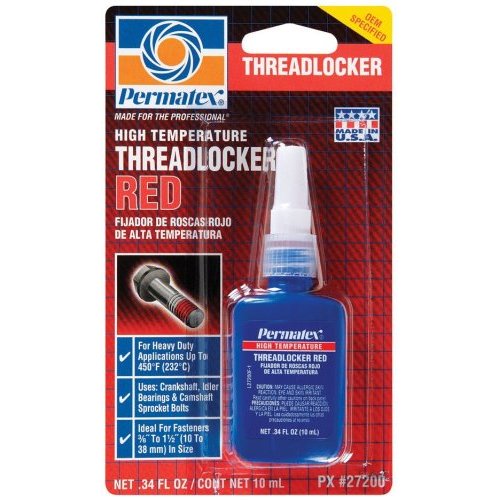 Permatex 27200 High Temperature Threadlocker RED 10 ml Bottle