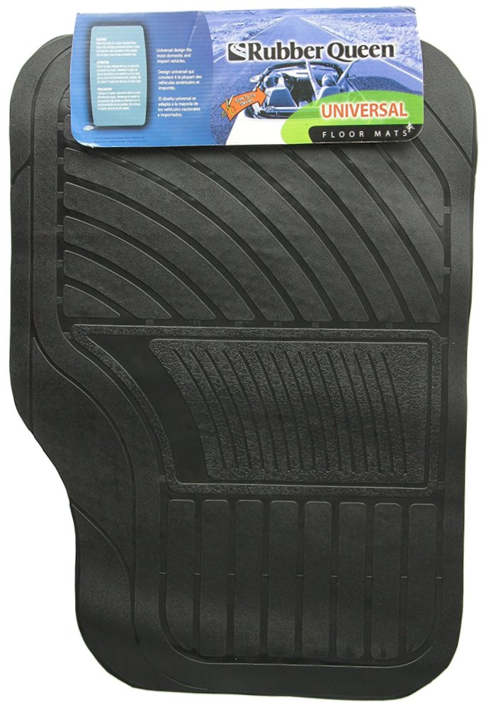 Rubber Queen 70741 Lexington 4 Piece Vinyl Floor Mat Set Black