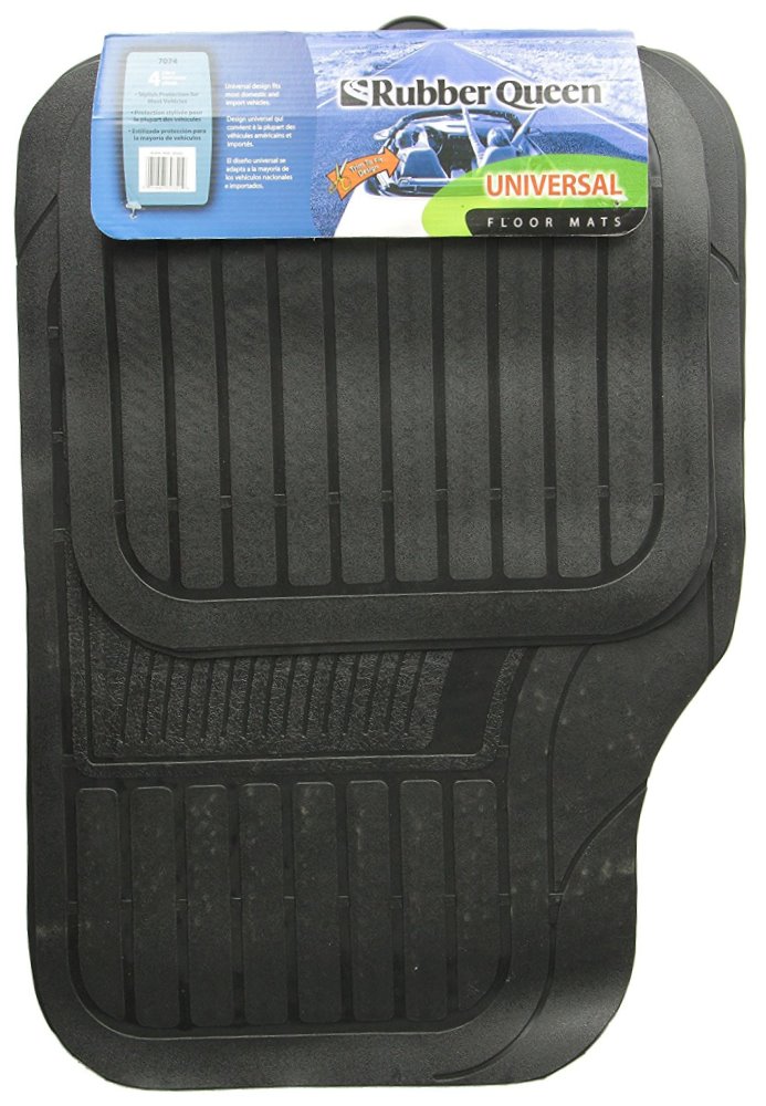 Rubber Queen 70741 Lexington 4 Piece Vinyl Floor Mat Set Black