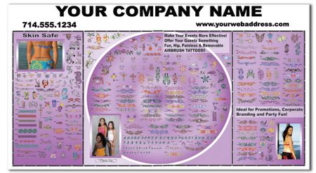 Airbrush Tattoos Stencil- Display Tent Wall 3-A