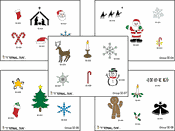 28 Christmas Stencil Pack with Airbrush Tattoo Paint