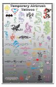 Airbrush Tattoo Stencils- Display Poster 2 Grey