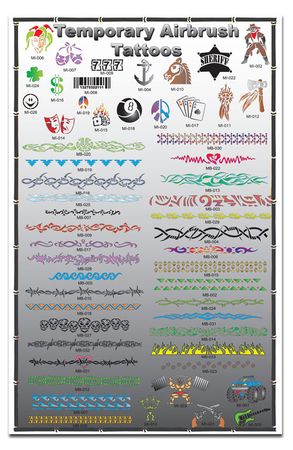 Airbrush Tattoo Stencils-Display Poster 3 Grey