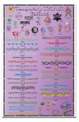 Airbrush Tattoo Stencils-Display Poster 3 Purple