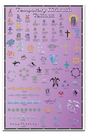 Airbrush Tattoo Display Poster 4 Purple
