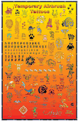 Airbrush Tattoo Stencils-Vinyl Poster Display 1 with Stencils
