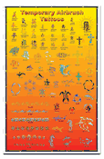 Airbrush Tattoo Stencils-Vinyl Poster Display 4|with Stencils