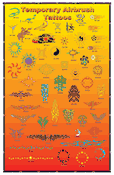 Airbrush Tattoo Stencils-Vinyl Poster Display 5 Set with Stencils
