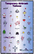 Airbrush Tattoo Stencils-Display Poster Christmas Set